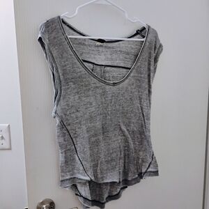 We the Free Free People Ribbed Scoop Neck Tee Shirt Sz S